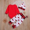 Lovely Baby Boy Girl My First Christmas Letter Romper Kids T-Shirts Pant  Hat Outfits - Image 2