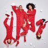 Christmas Pajamas Onesis  Matching String Lights Pattern Zipper Hood for Family